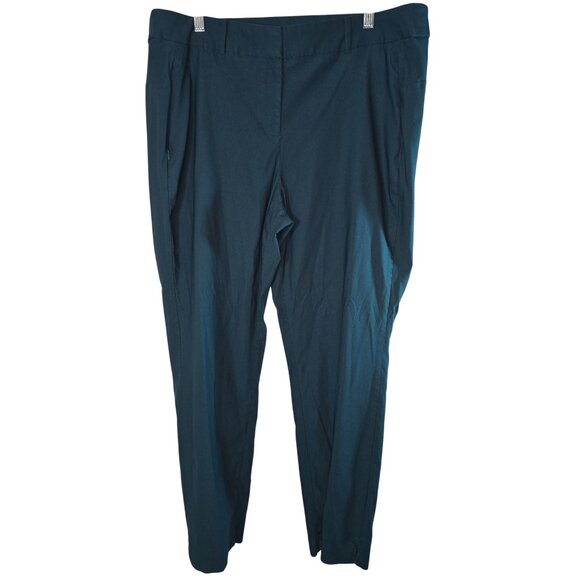 Lane Bryant Size 20R Dark Green Straight Stretch Chinos Ankle Pants - Picture 1 of 7